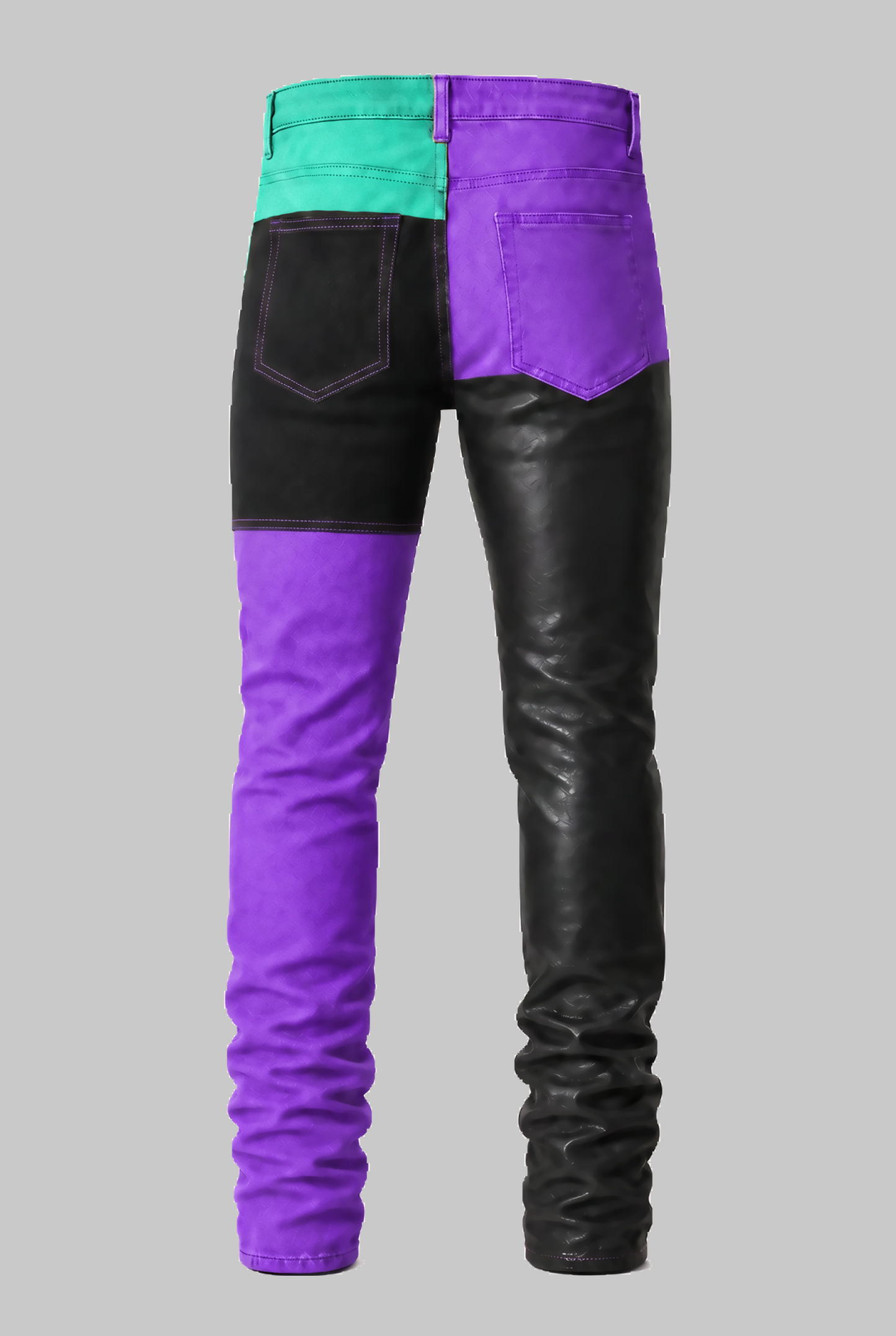 DON'T DIE YET wide leg color denim jeans pre-order back print view | F.A.M.E. X streetwear