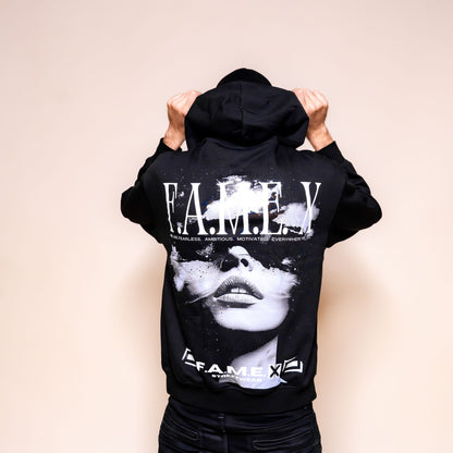 Star Gazer celestial pop art hoodie on model | F.A.M.E. X streetwear