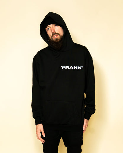 Frank Frankenstein parody art hoodie on model | F.A.M.E. X streetwear