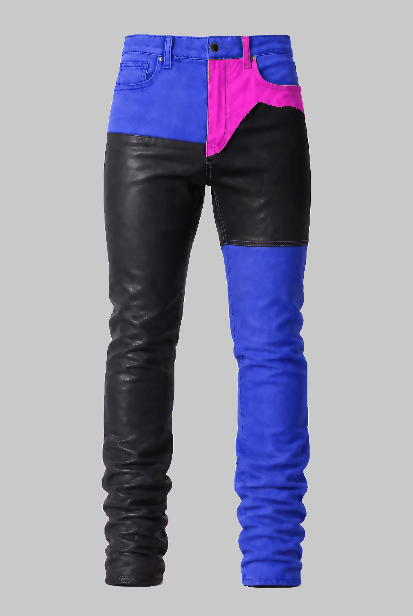 DON'T DIE YET wide leg color denim jeans pre-order front view | F.A.M.E. X streetwear