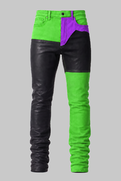 DON'T DIE YET wide leg color denim jeans pre-order front view | F.A.M.E. X streetwear