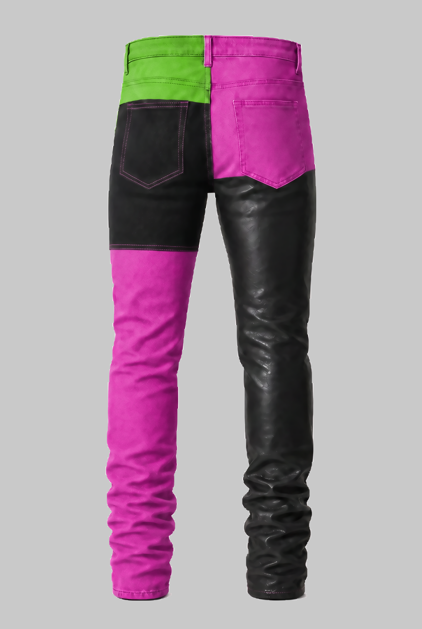 DON'T DIE YET wide leg color denim jeans pre-order back print view | F.A.M.E. X streetwear