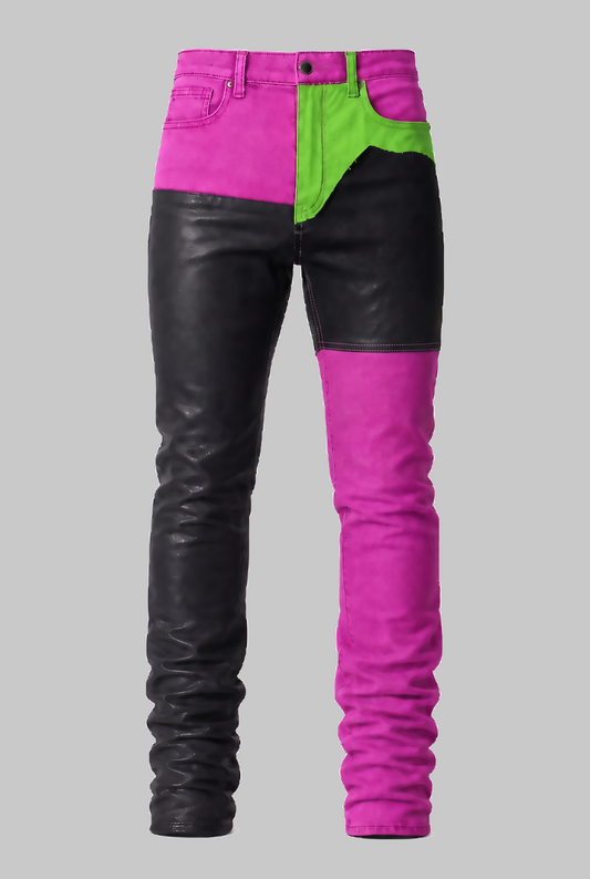 DON'T DIE YET wide leg color denim jeans pre-order front view | F.A.M.E. X streetwear