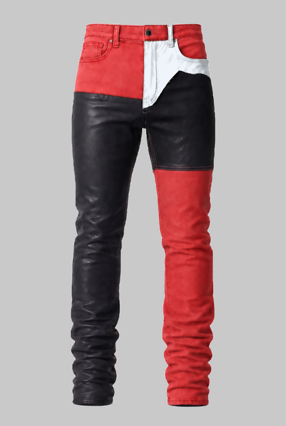 DON'T DIE YET wide leg color denim jeans pre-order front view | F.A.M.E. X streetwear