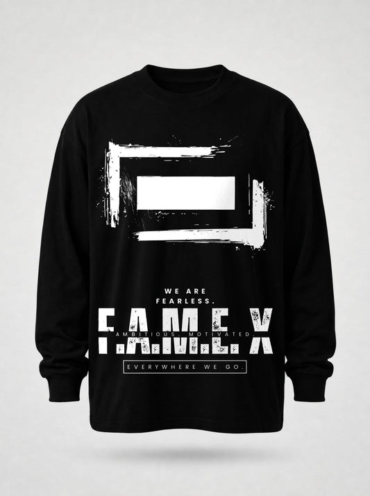 F.A.M.E. X broken frame logo long sleeve shirt in black | F.A.M.E. X streetwear