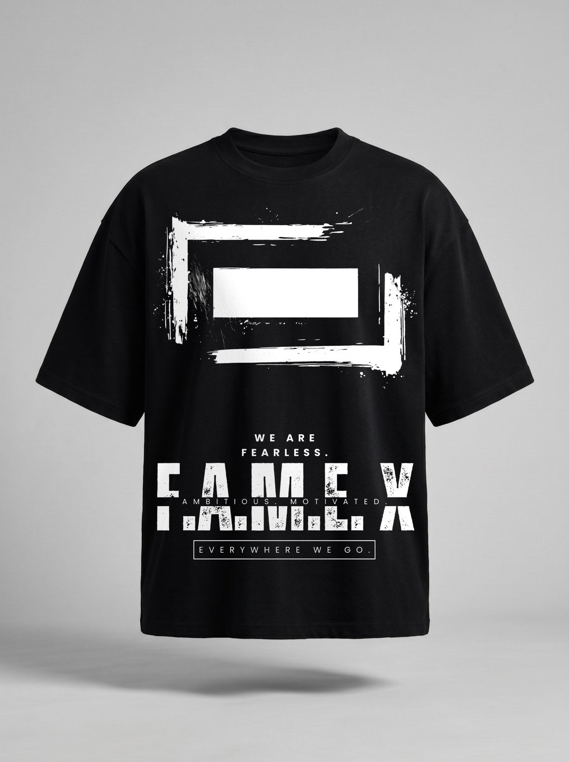 F.A.M.E. X broken frame logo graphic tee shirt in black | F.A.M.E. X streetwear