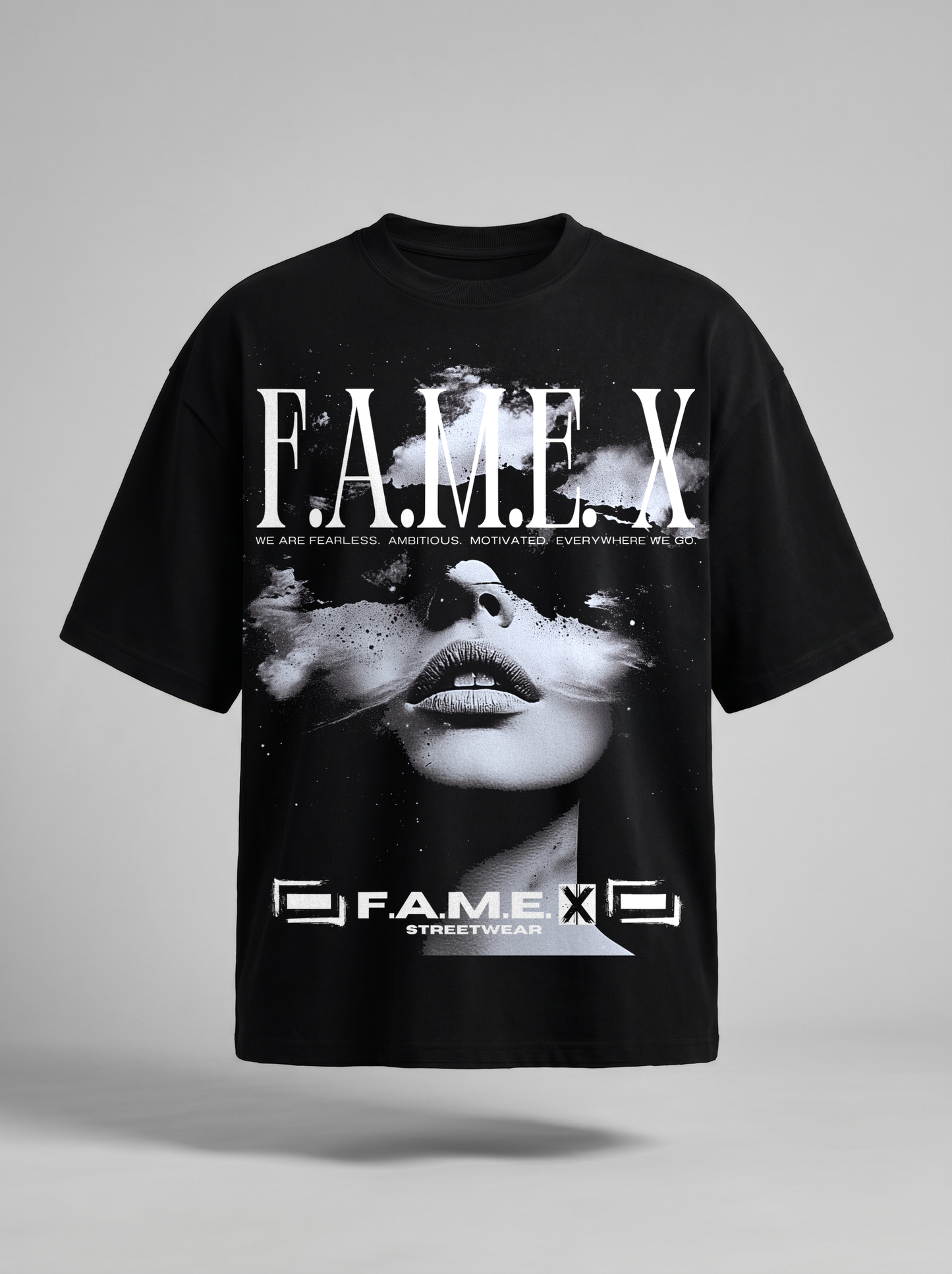 Star Gazer celestial pop art graphic tee shirt in black | F.A.M.E. X streetwear