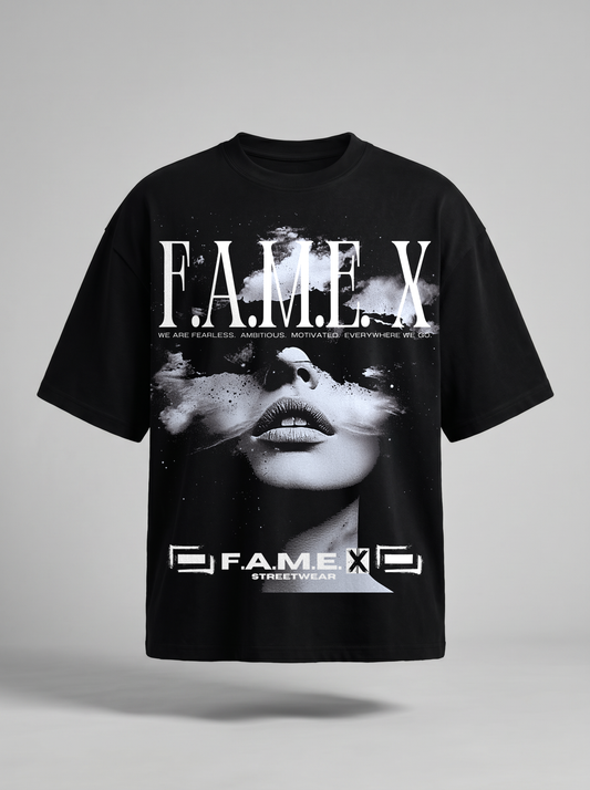 Star Gazer celestial pop art graphic tee shirt in black | F.A.M.E. X streetwear