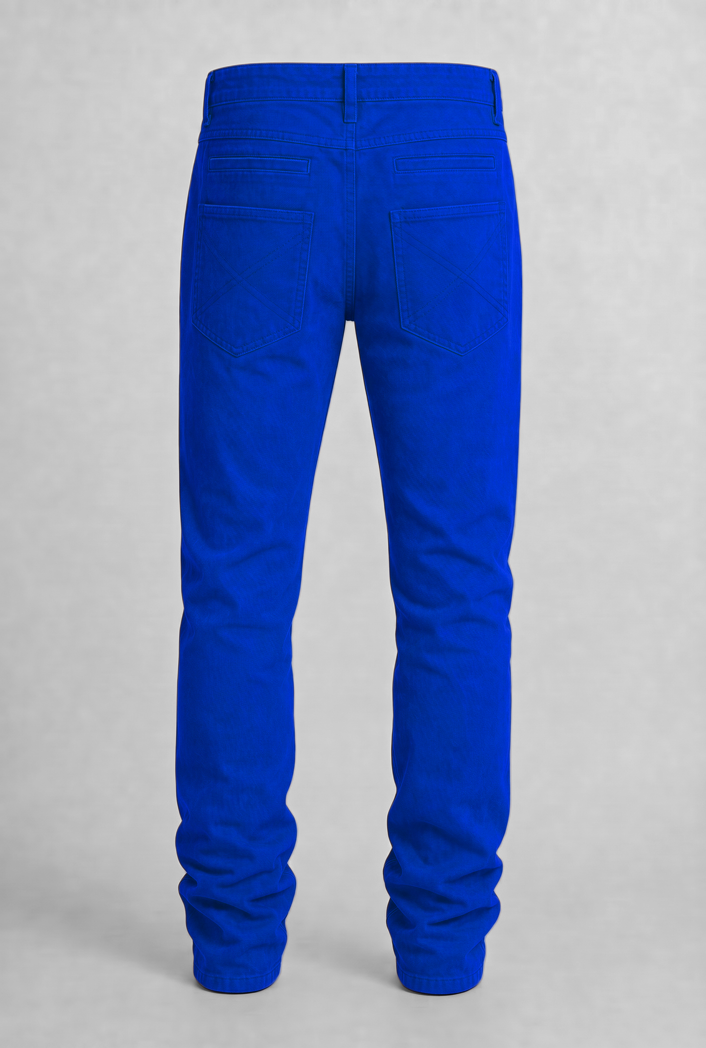 VITA NOVA new life single-color utility denim pants back view, in dark blue | F.A.M.E. X streetwear