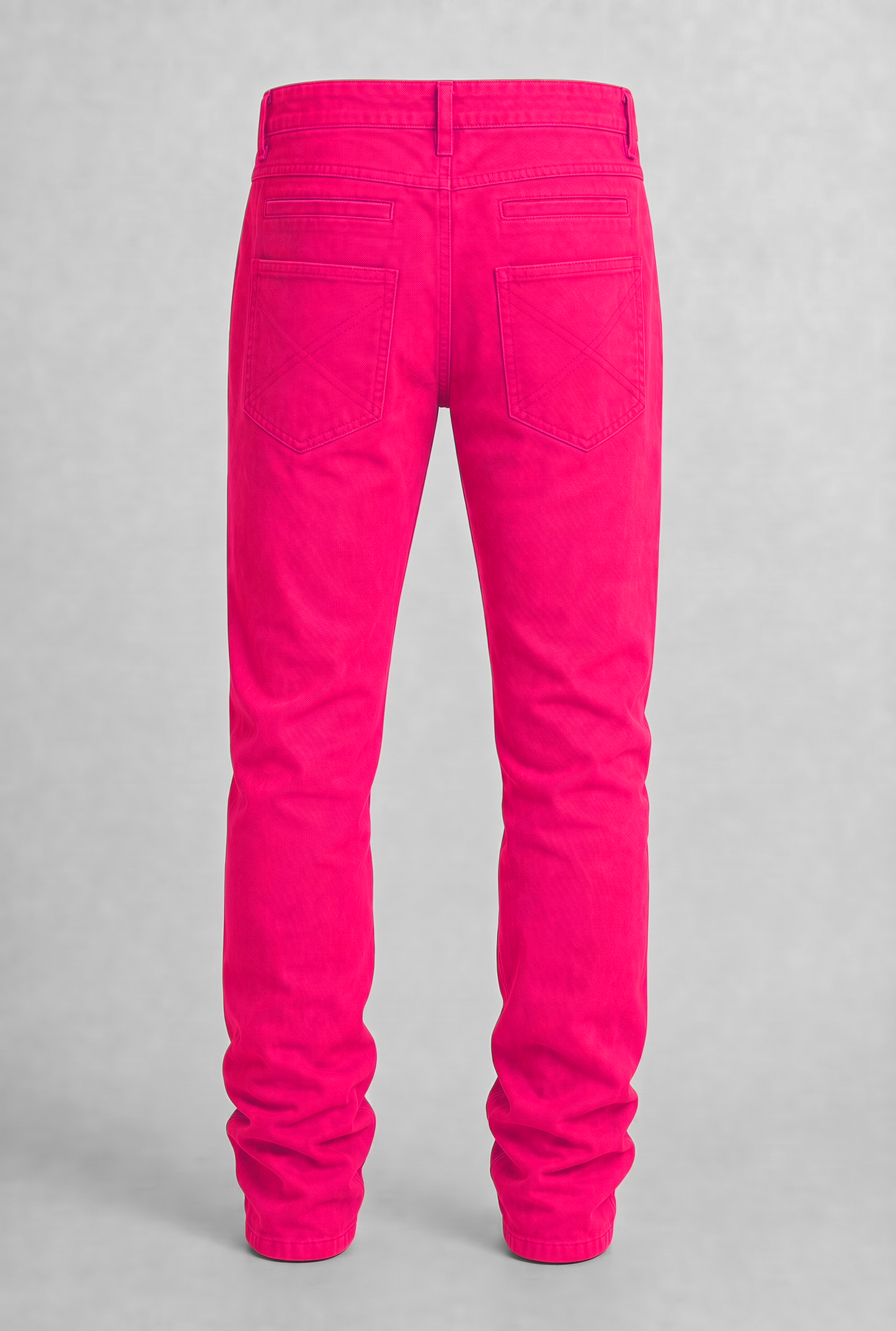 VITA NOVA new life single-color utility denim pants back view, in pink | F.A.M.E. X streetwear